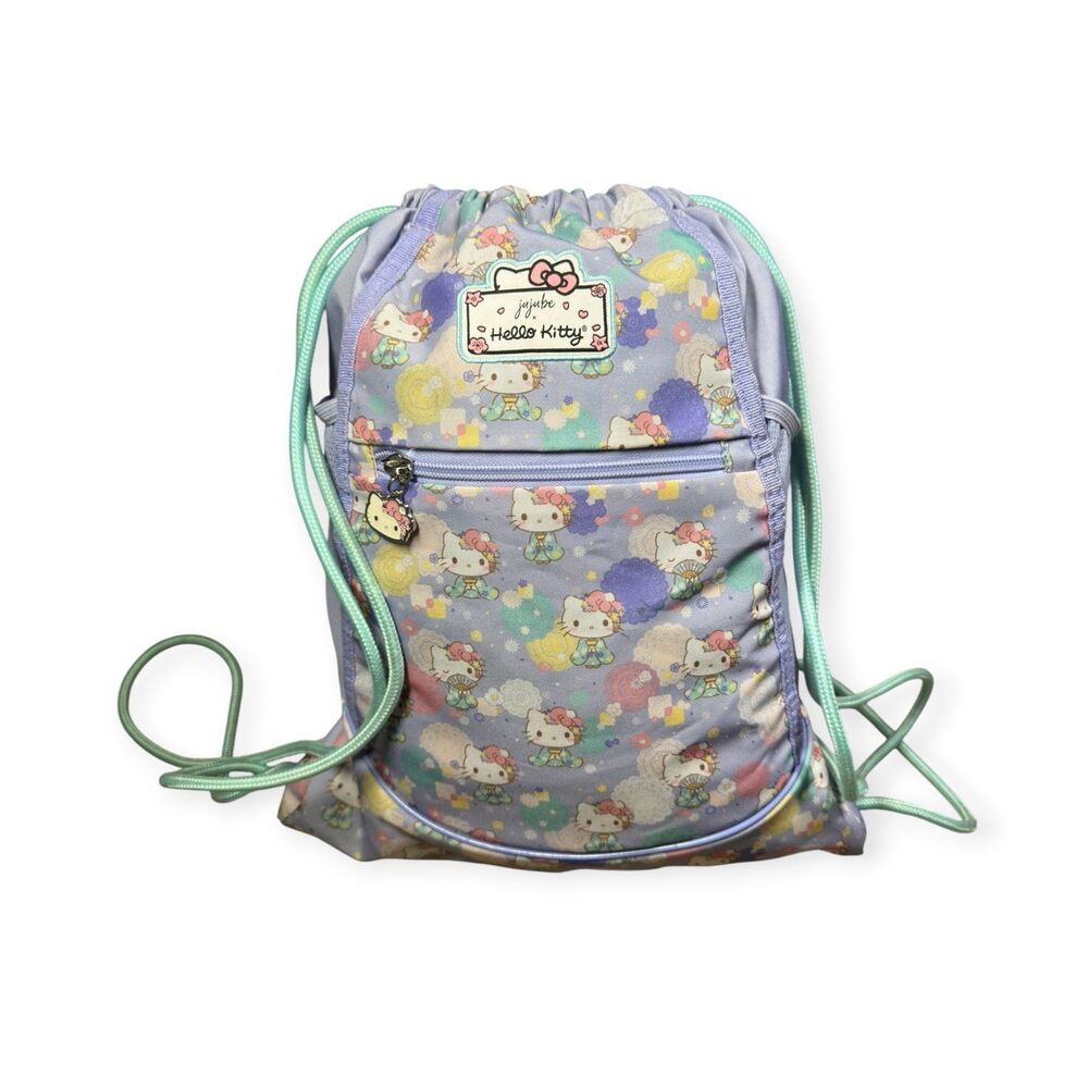 Hello Kitty JuJuBe HK Kimono Grab and Go Bag Purple Gym Drawstring Bag